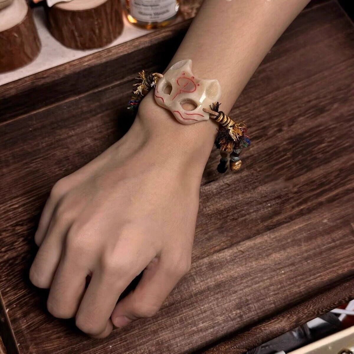 Vintage Fox Mask Beaded Bracelet - Good Luck Symbol
